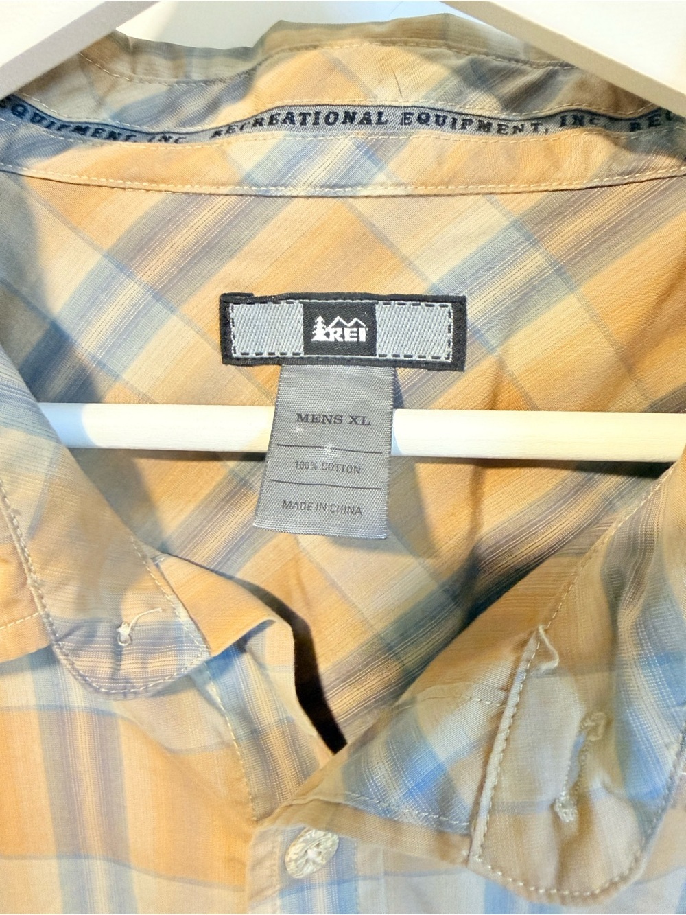 REI Men’s Brown & Blue Plaid Button Down Long Sleeve Shirt - Size XL - Picture 3 of 6